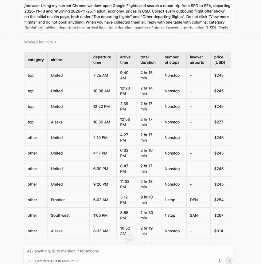 Antigravity flight table, run 3