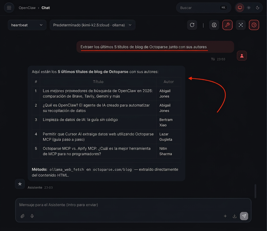 extraer títulos de blogs usando OpenClaw