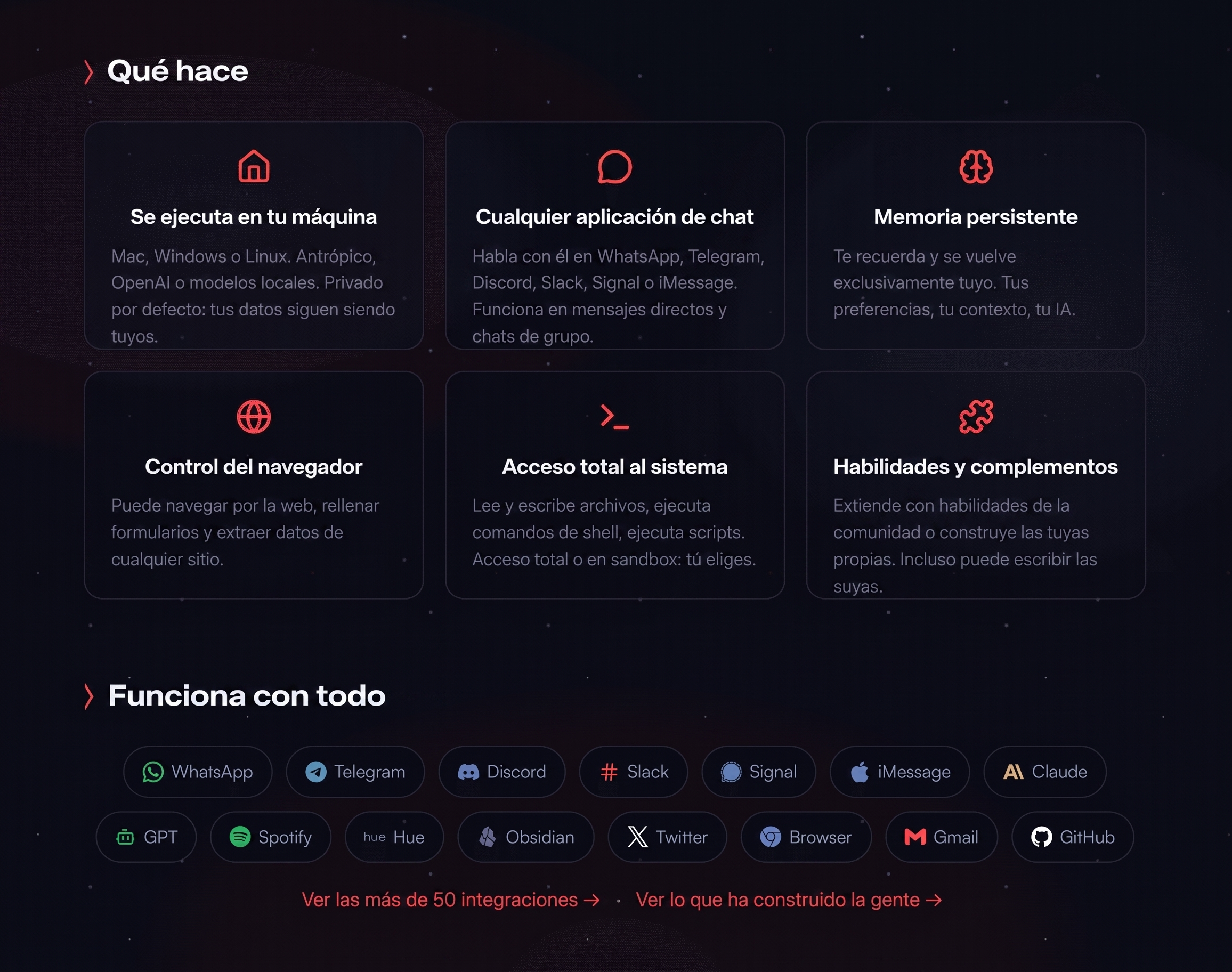características de OpenClaw