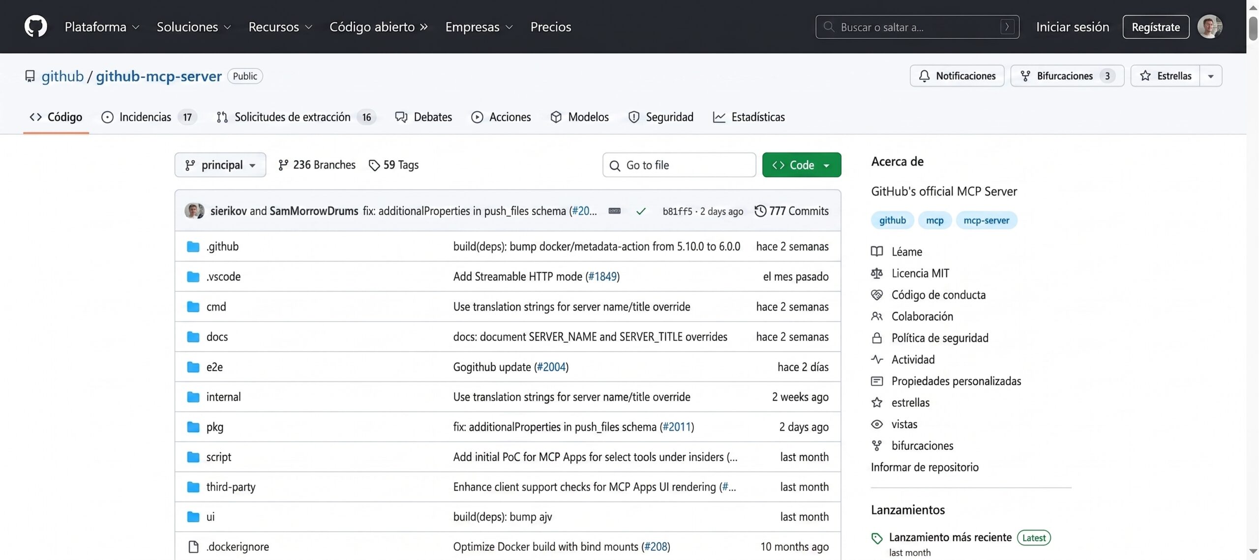 GitHub MCP para gestión de repositorios