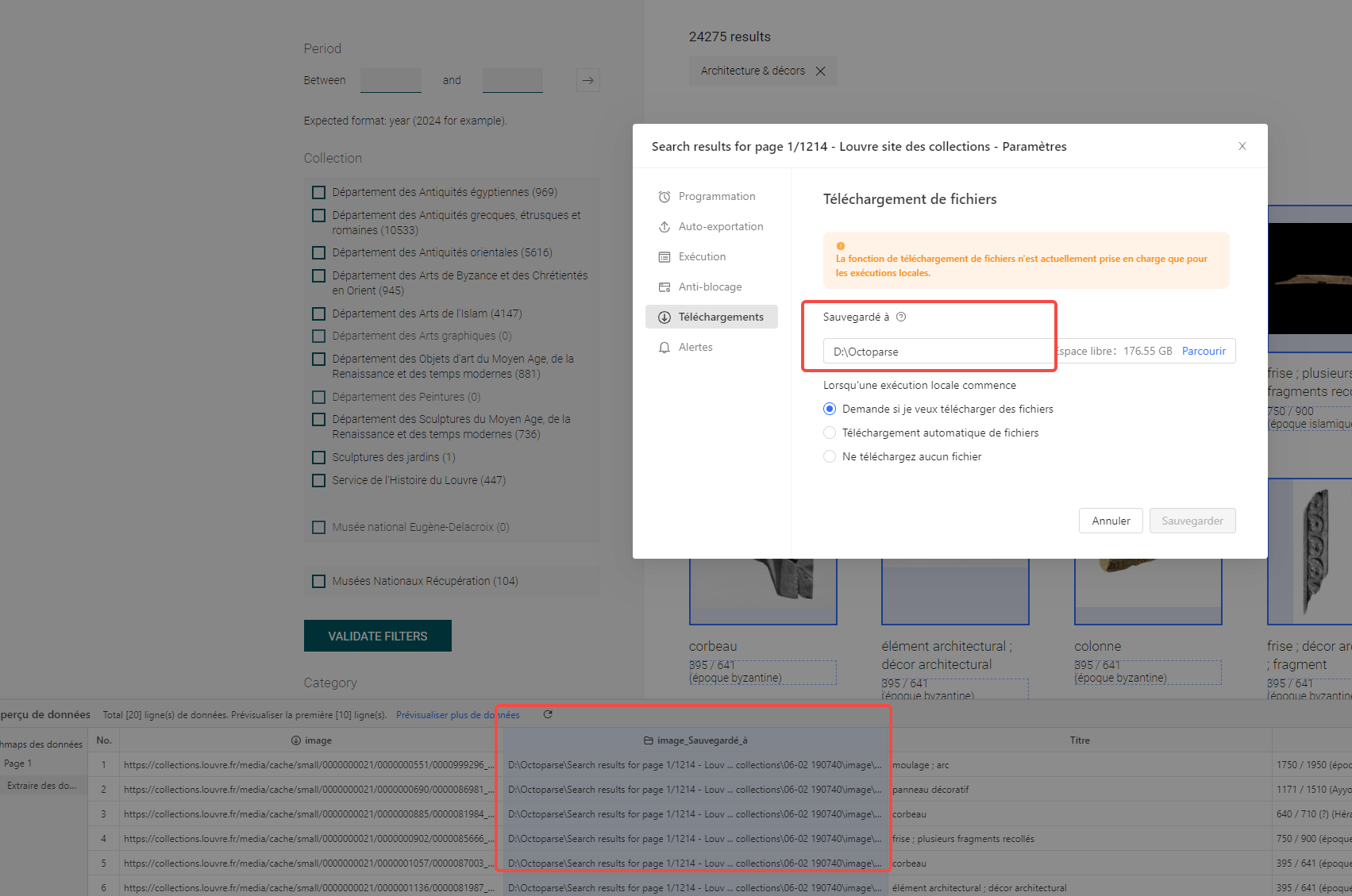 Configurer les paramètres de téléchargement