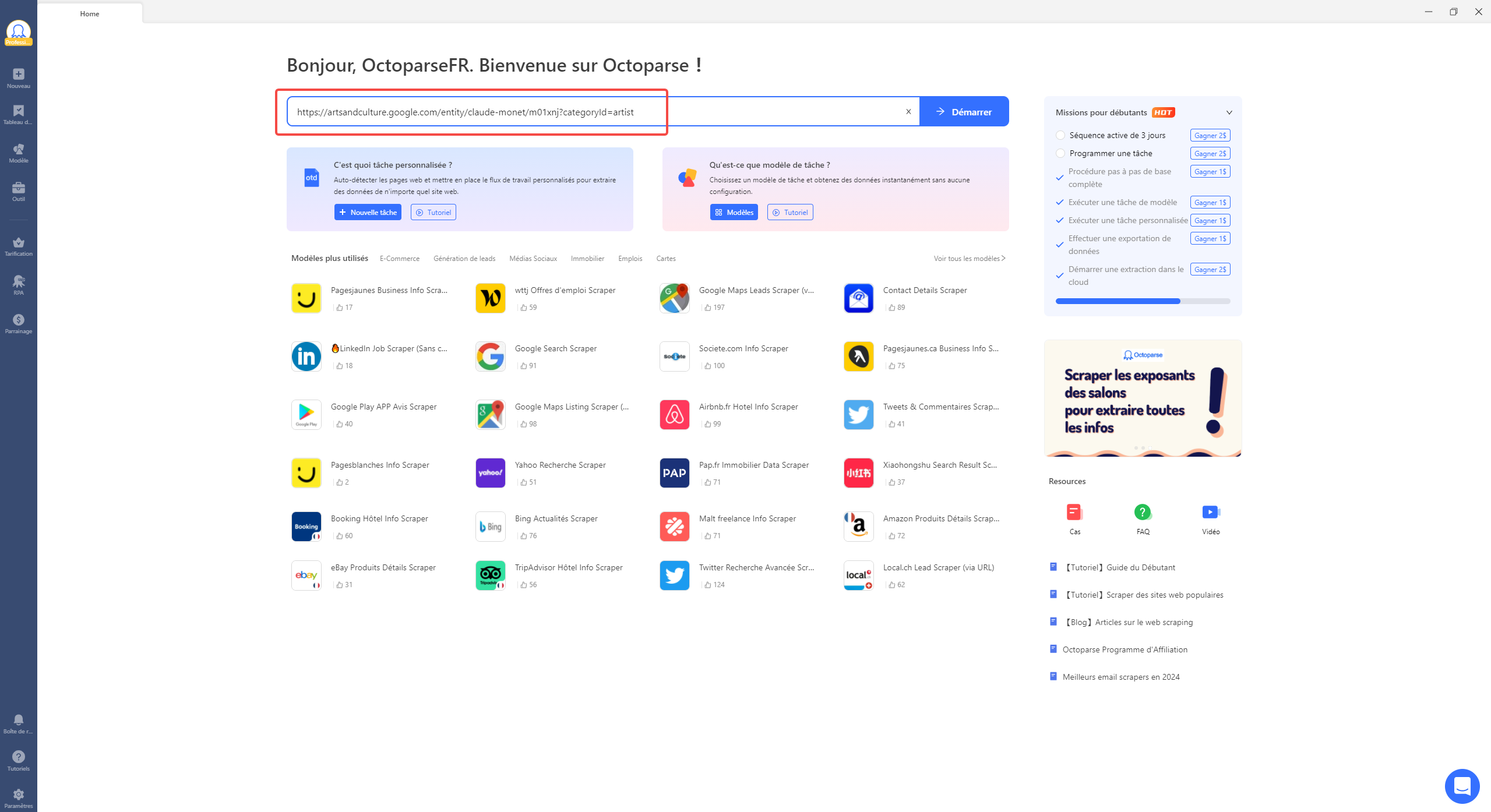 Entrez le lien de Google Arts&Culture