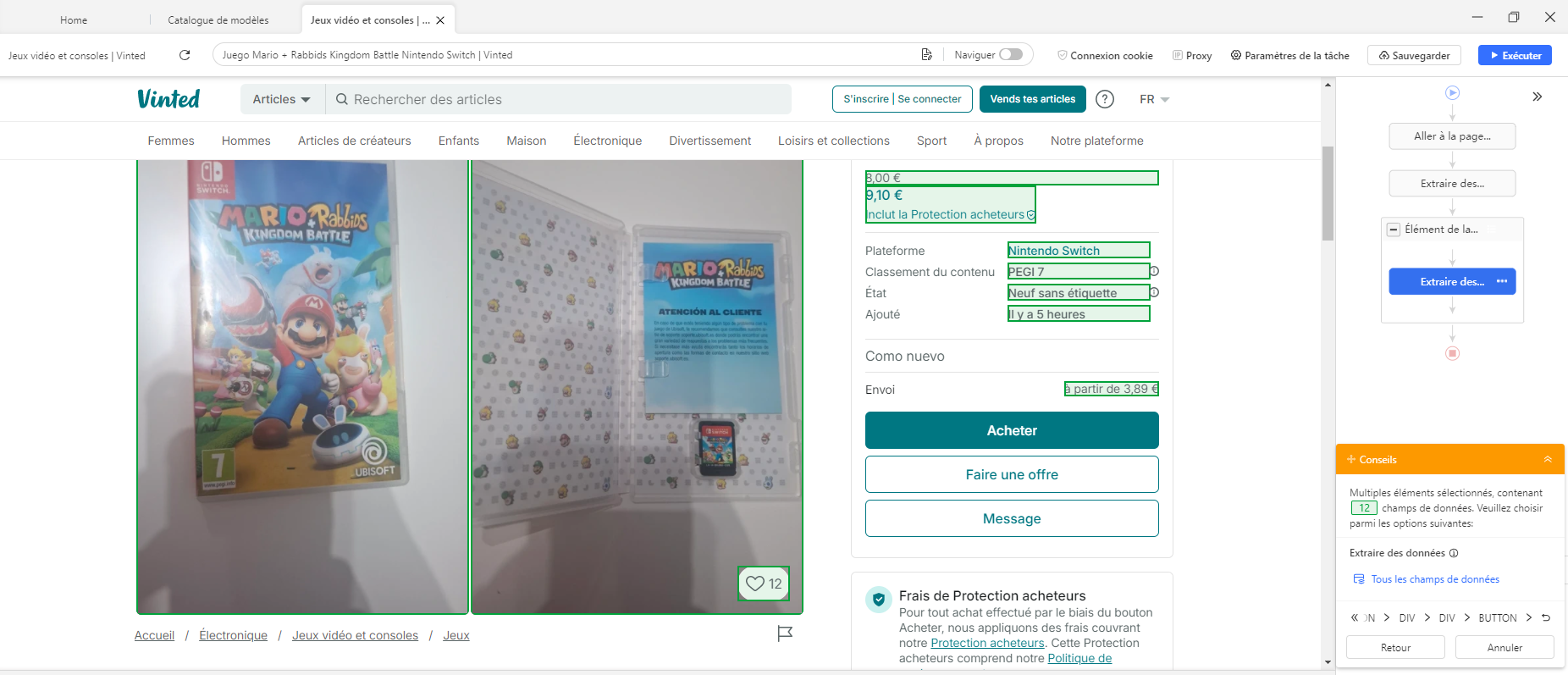 le web scraping sur Vinted