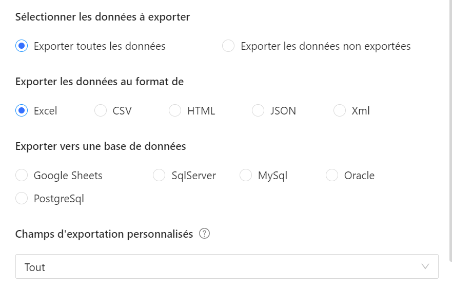 Exporter les données depuis Octoparse