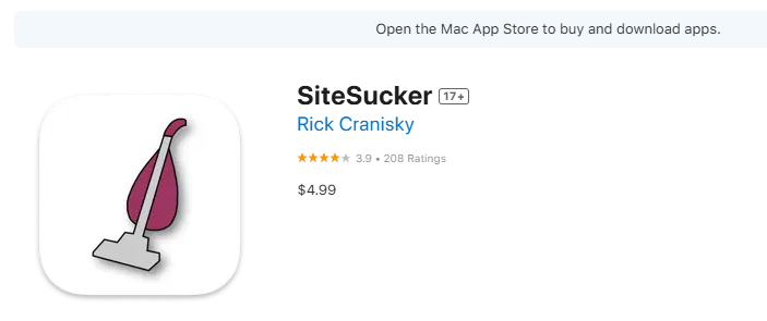 SiteSucker - Application macOS iOS pour la copie automatique du site