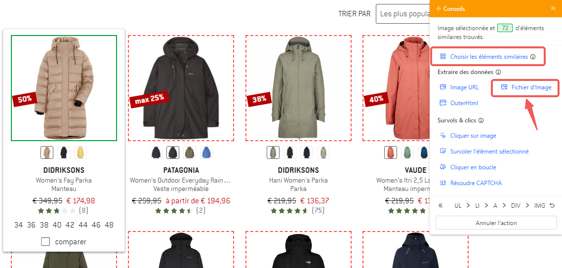 Télécharger les images en masse sur Octoparse