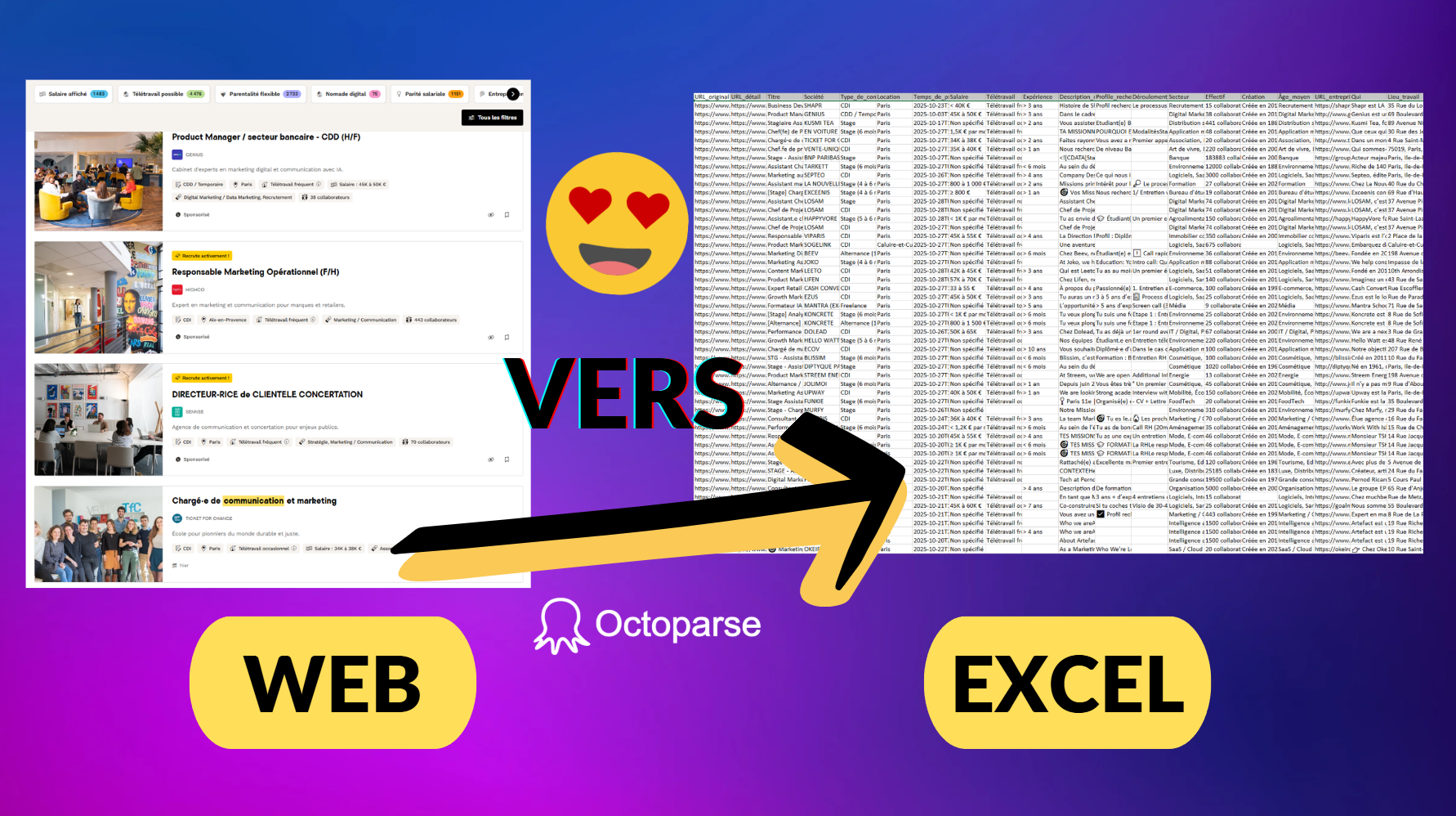 Extraire des données d'une page web vers Excel avec Octoparse