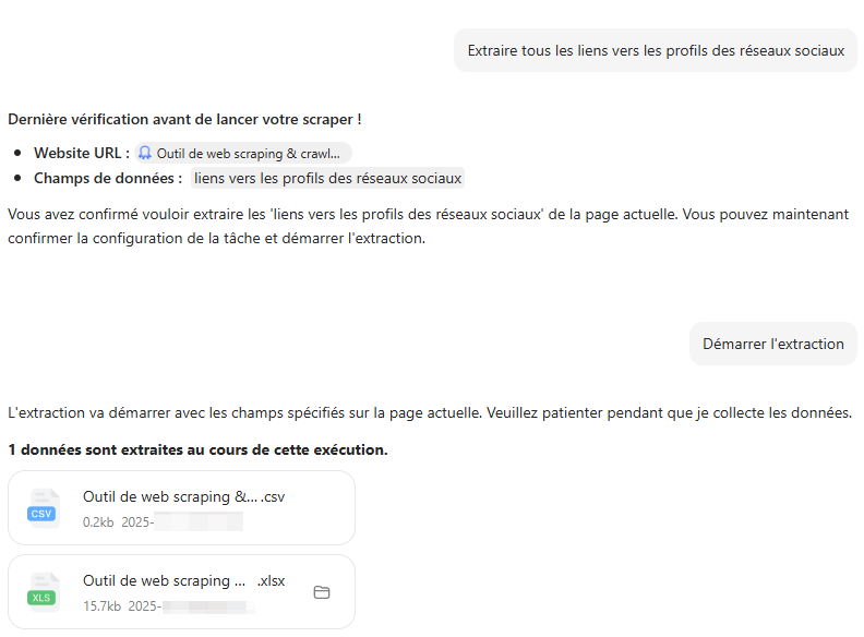 L'extraction de données sur Chat4Data