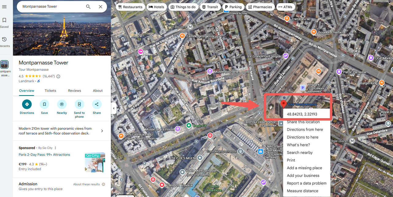Trouver les coordonnées GPS de Google Maps