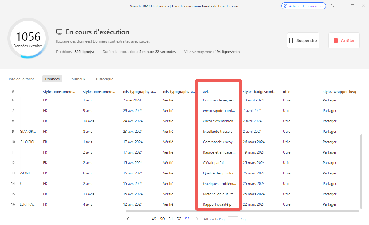 Créer votre propre Trust scraper et exporter les données