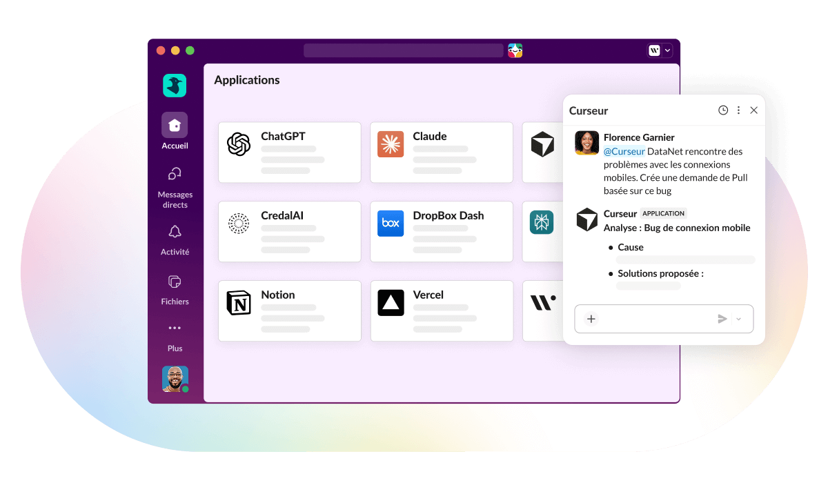 Slack MCP : l'assistant IA lit les canaux, remonte les discussions clés et rédige des messages avec prévisualisation avant envoi
