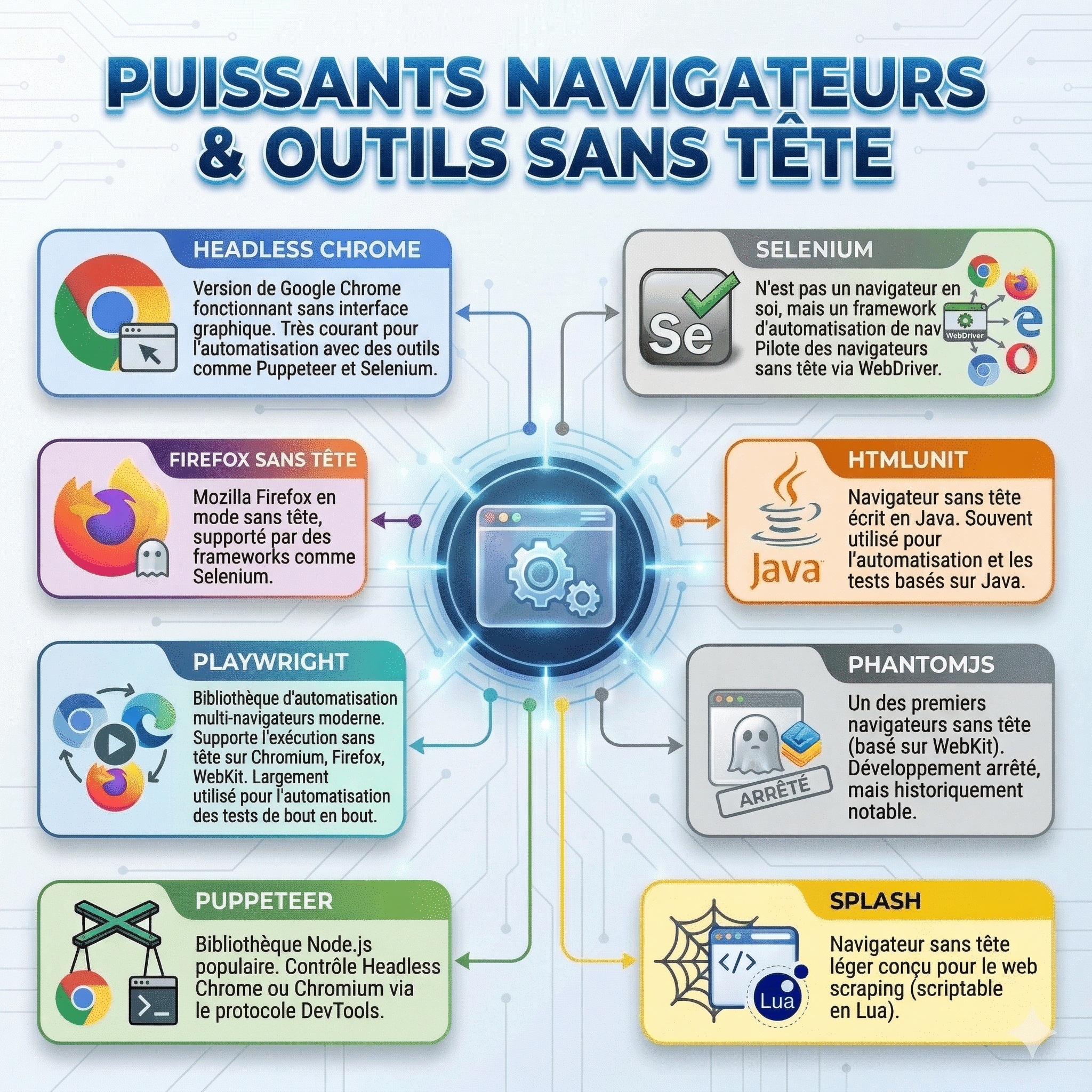 outils populaires de navigateur headless comme Puppeteer et Playwright