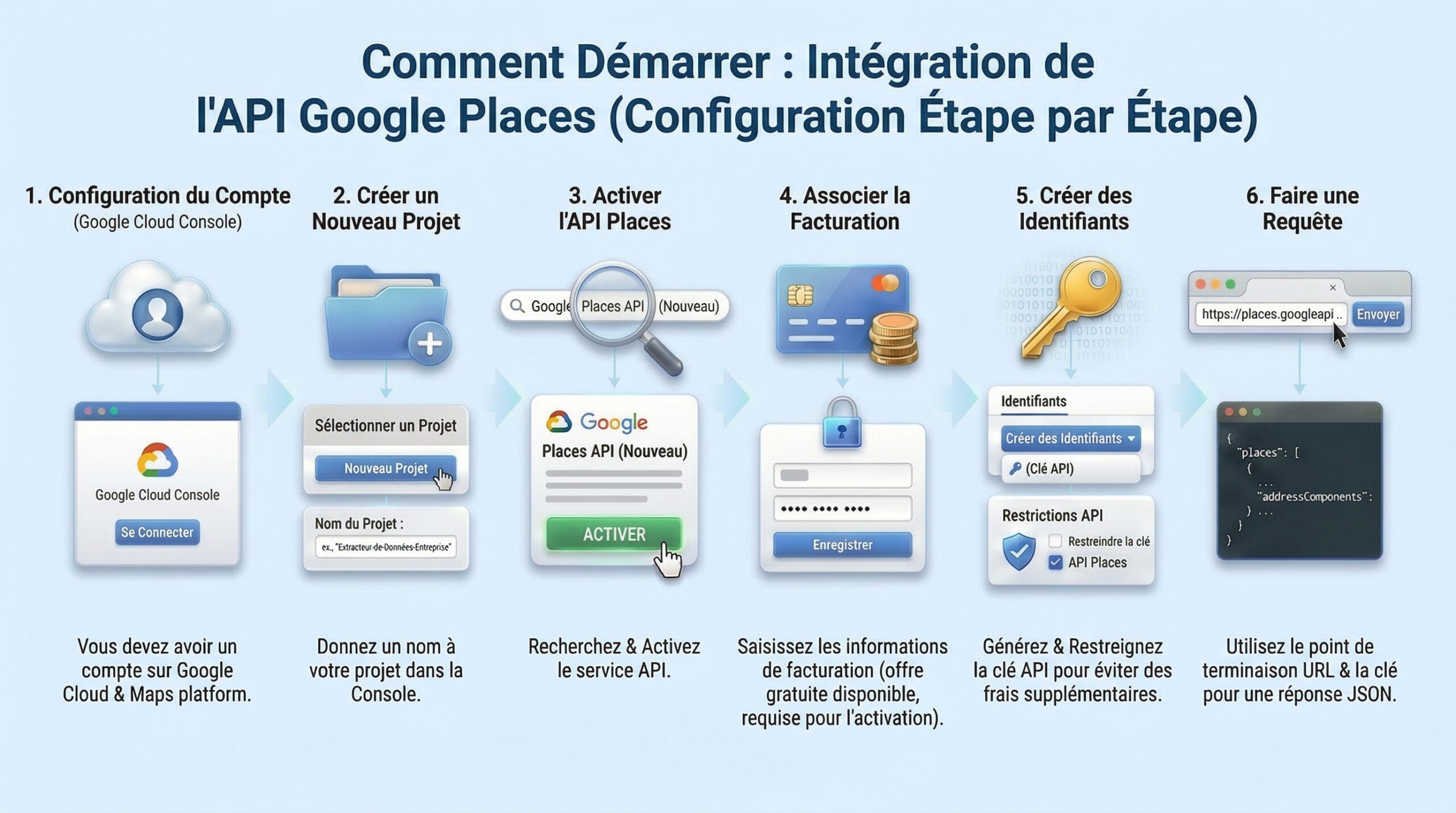comment démarrer avec l'API Google Places étape par étape