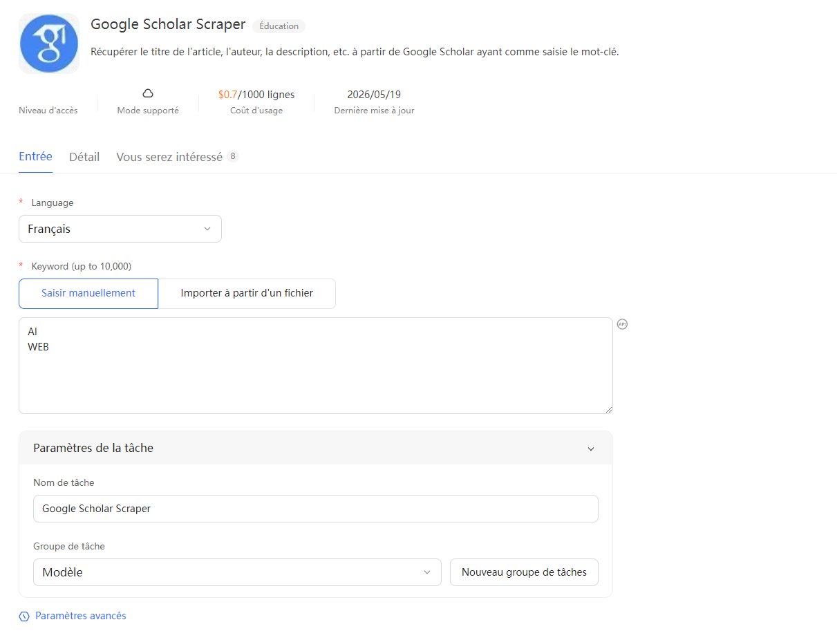 Comment utiliser le Google Scholar Scraper Octoparse : 3 étapes