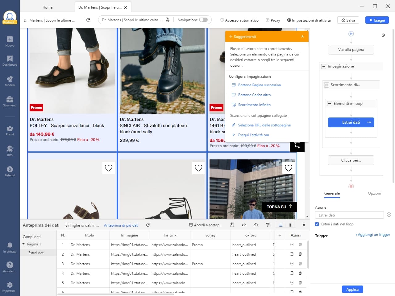 zalando scraping octoparse