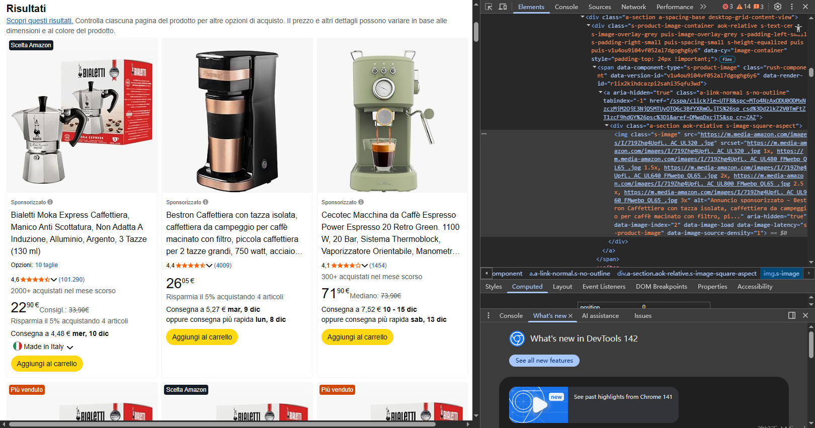 codice sorgente della pagina