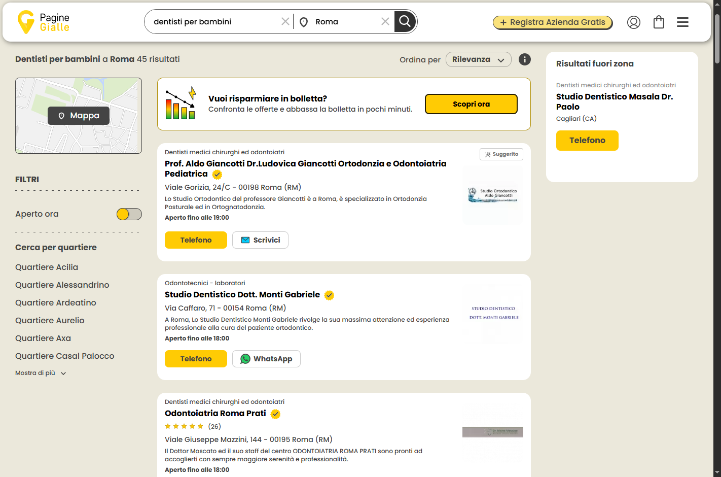 lista in directory aziendali