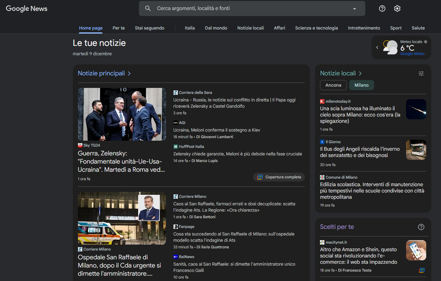 lista in siti di contenuto