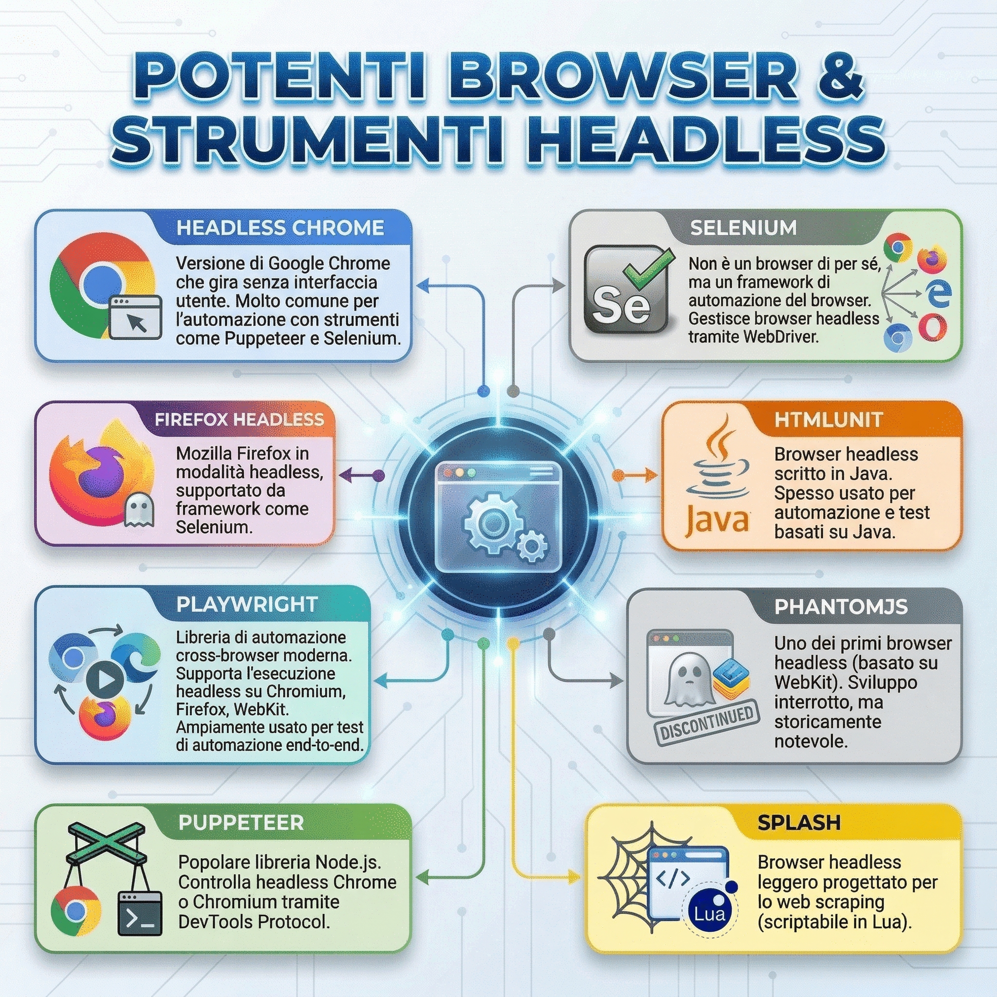 strumenti popolari per headless browser