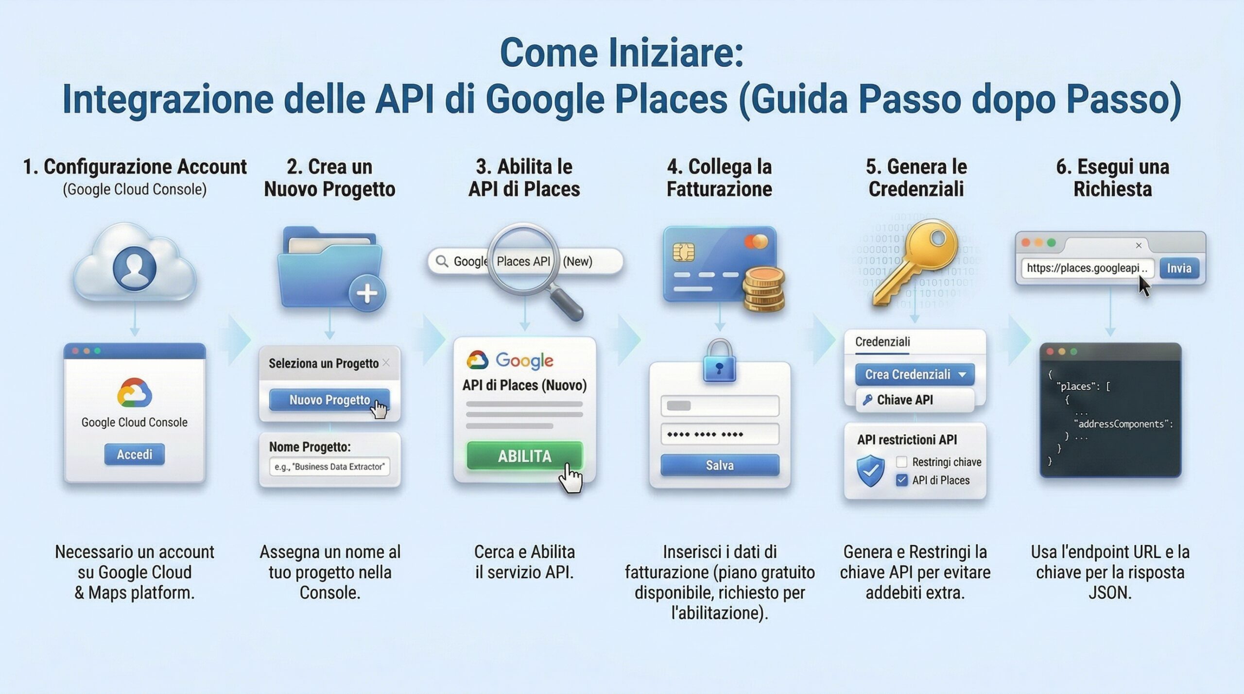 Come iniziare con la Google Places API