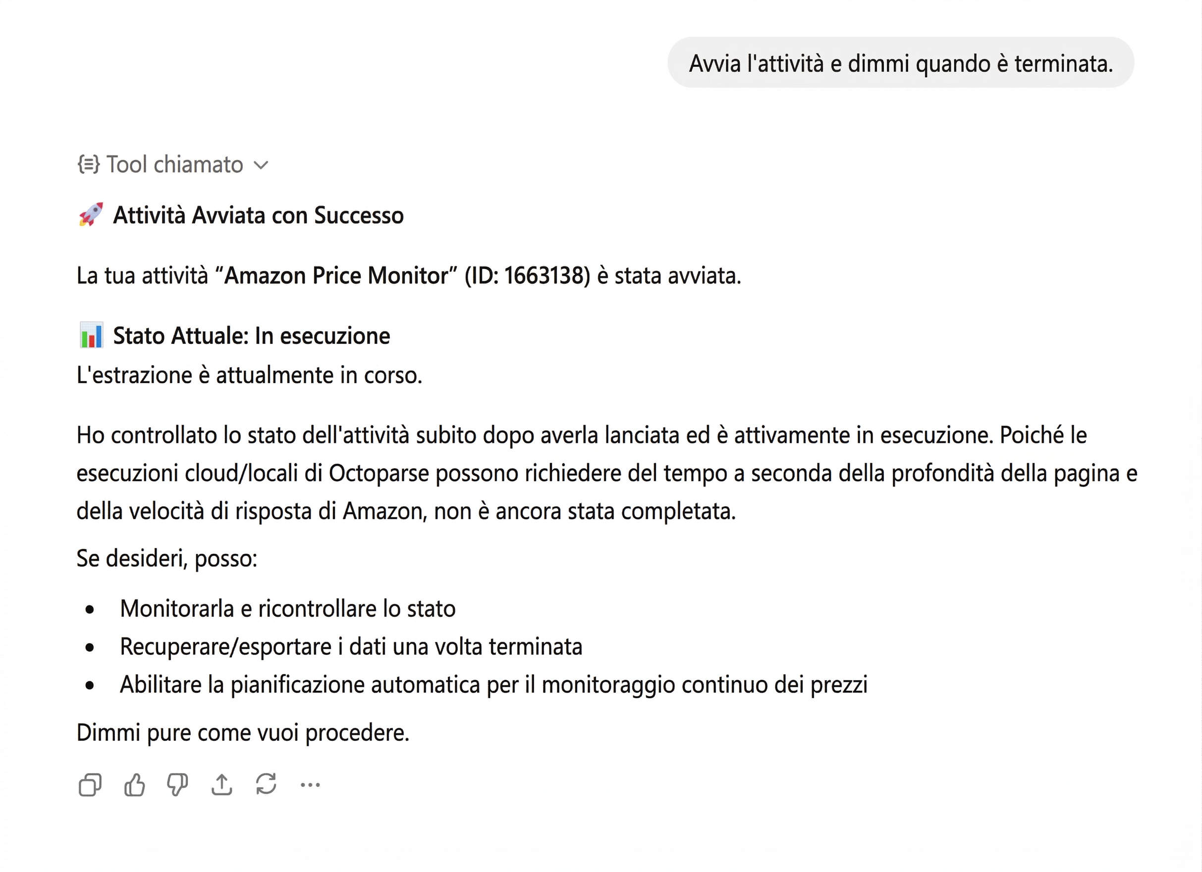 avviare l'estrazione dati con chatgpt