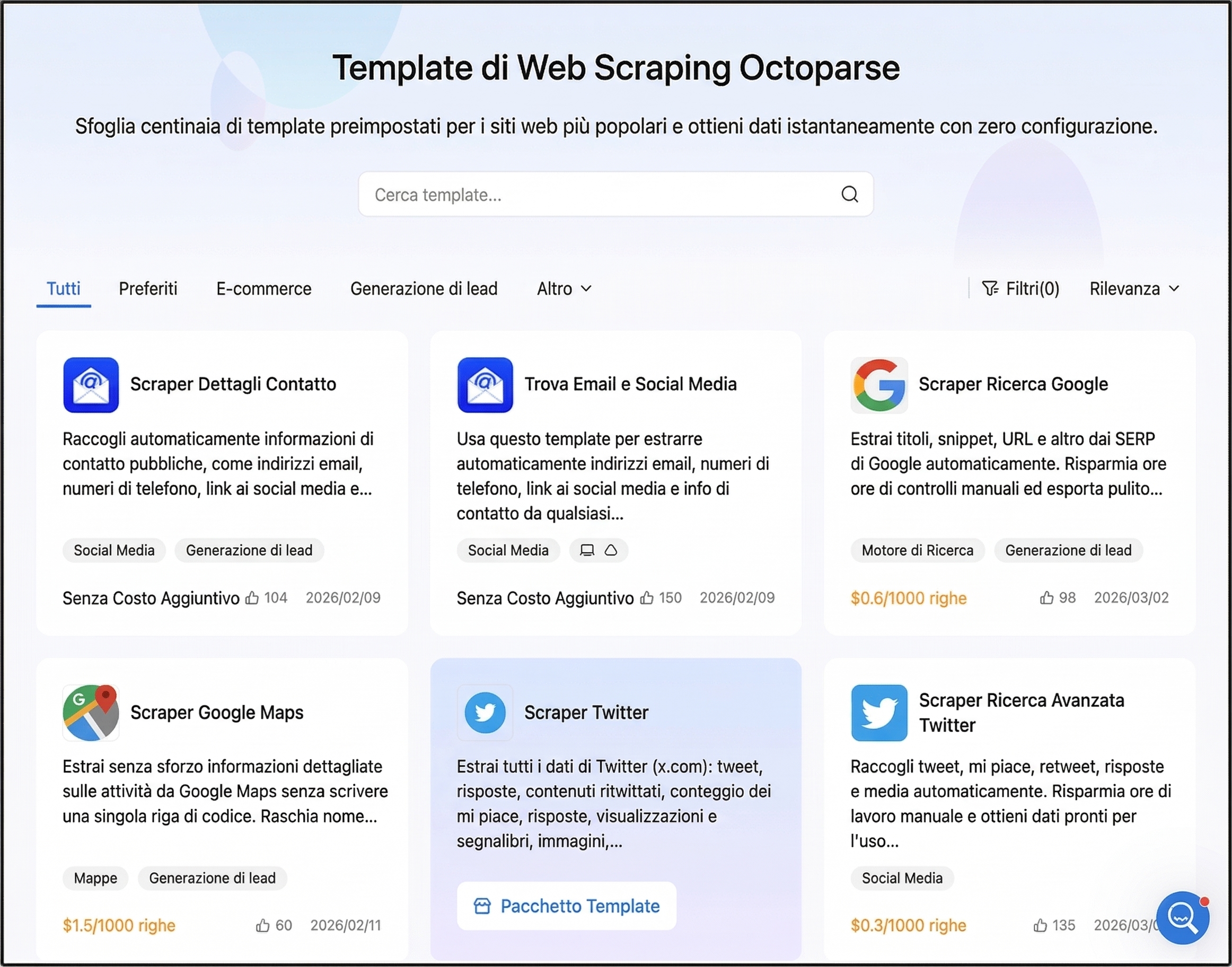 Interfaccia visuale di Octoparse MCP per il web scraping senza codice
