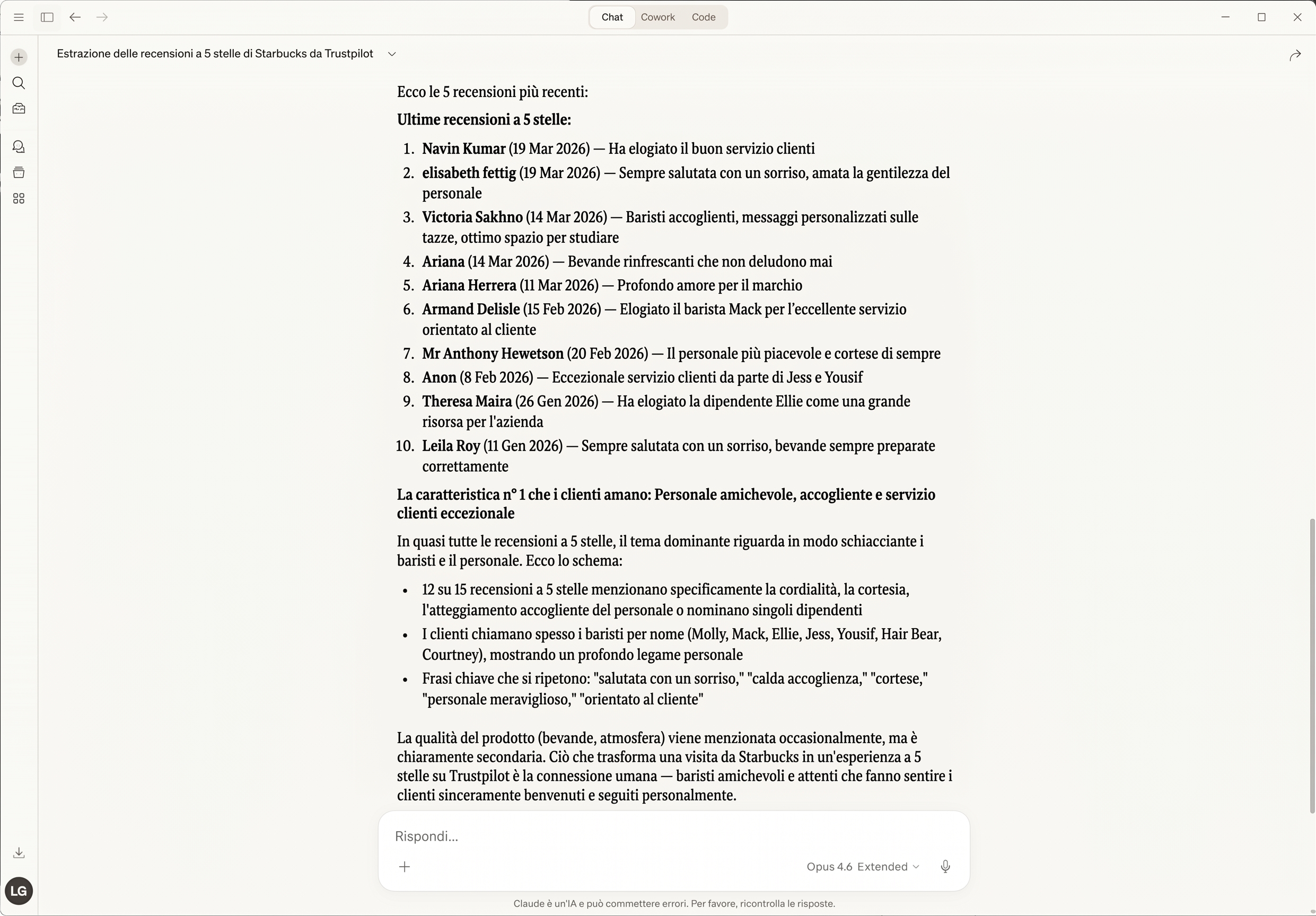 Claude analizza recensioni Trustpilot con Octoparse MCP