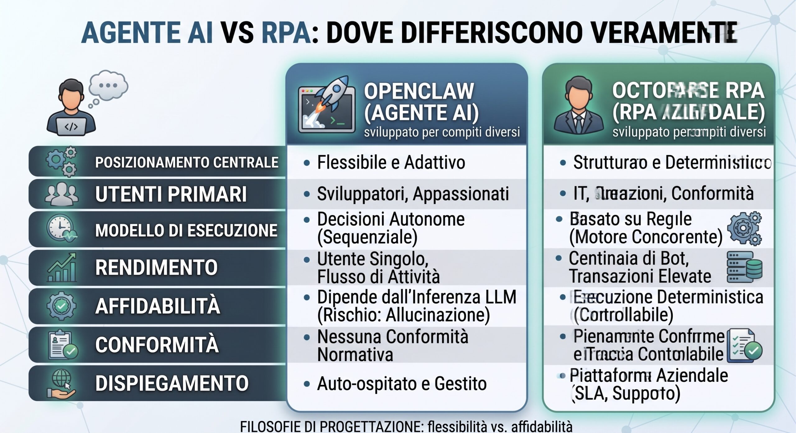 intelligenza artificiale agentica vs rpa: differenze e confronto