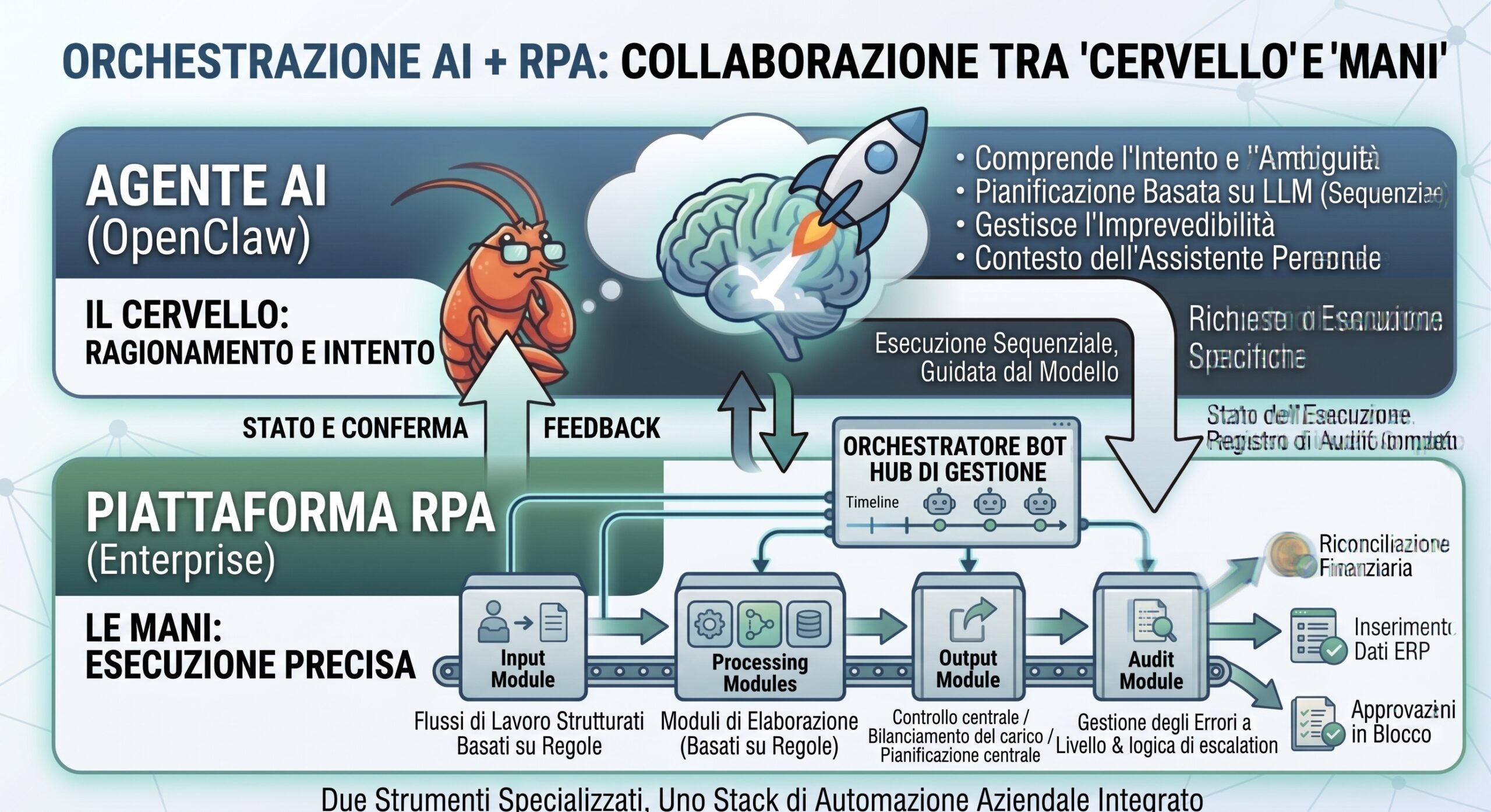collaborazione tra intelligenza artificiale agentica e rpa per l'automazione aziendale