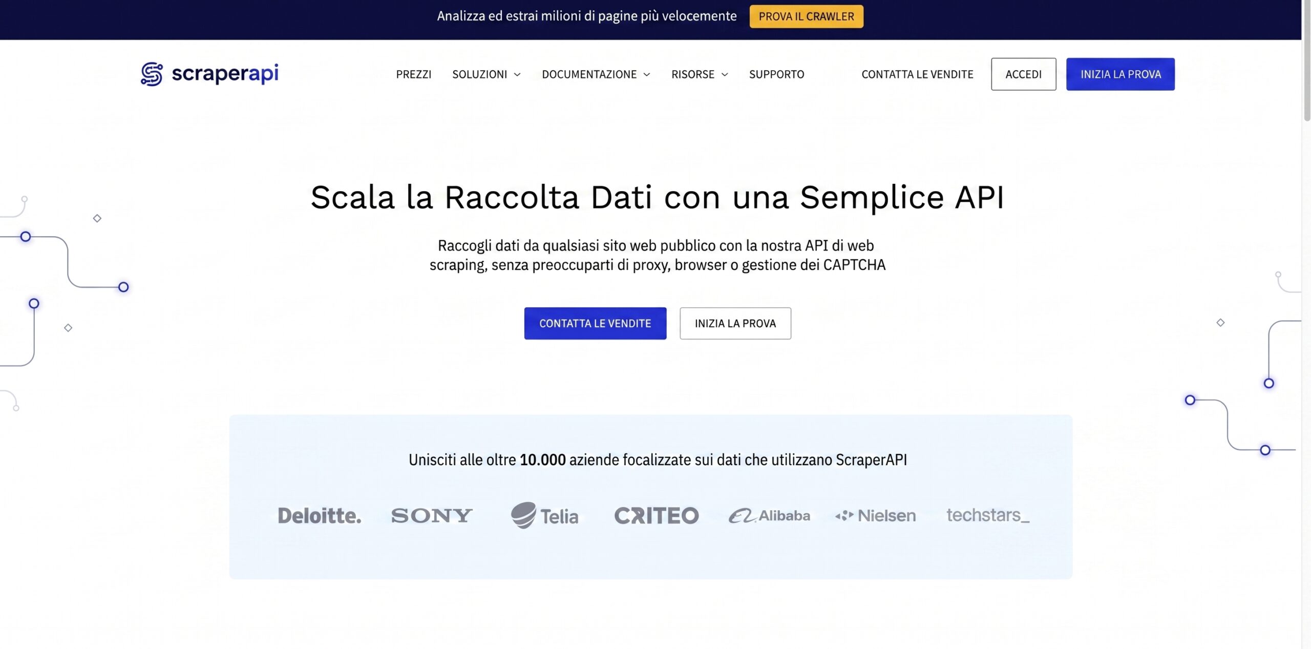 ScraperAPI per servizi di web scraping tramite API