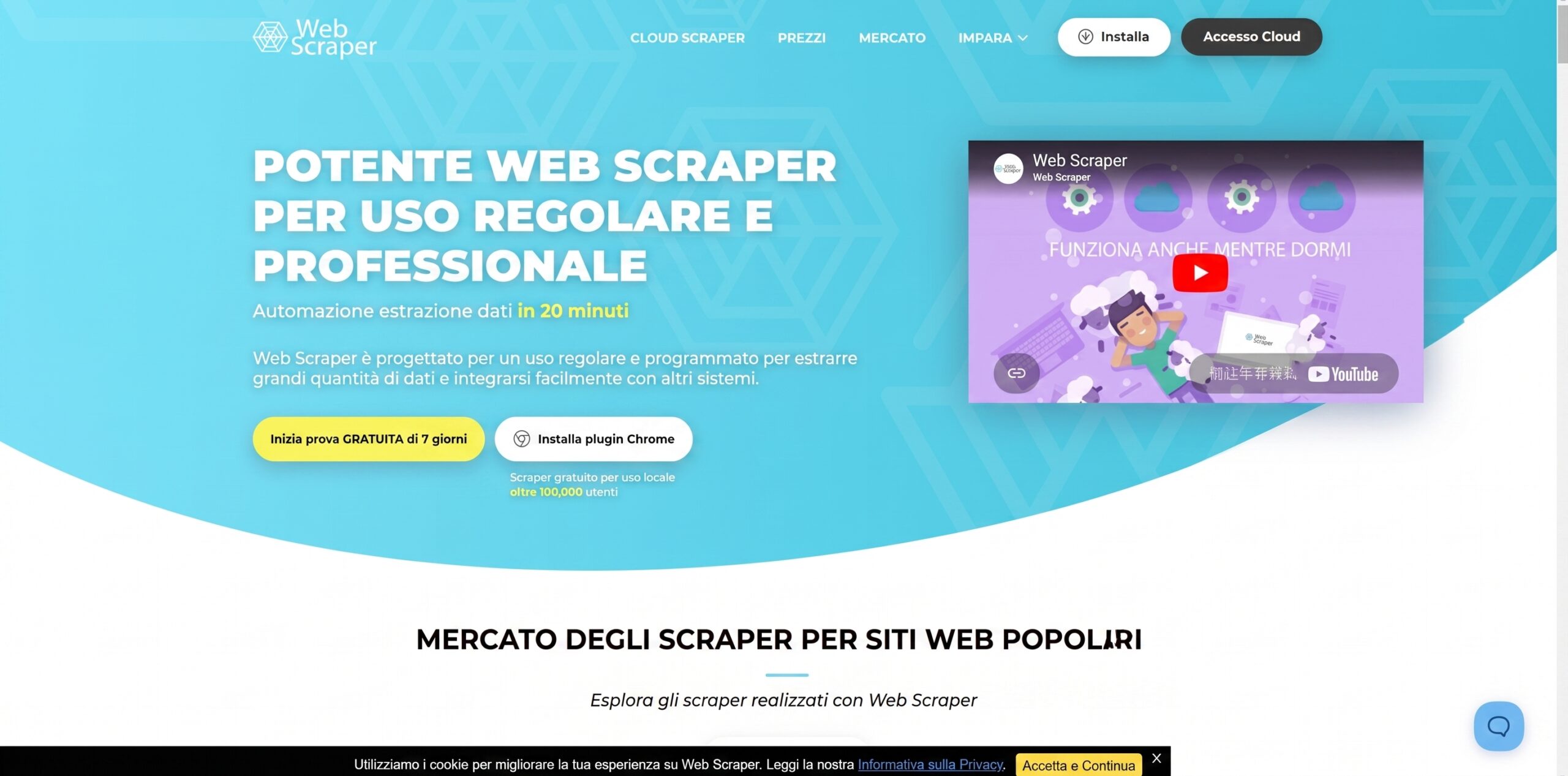 Estensione browser WebScraper