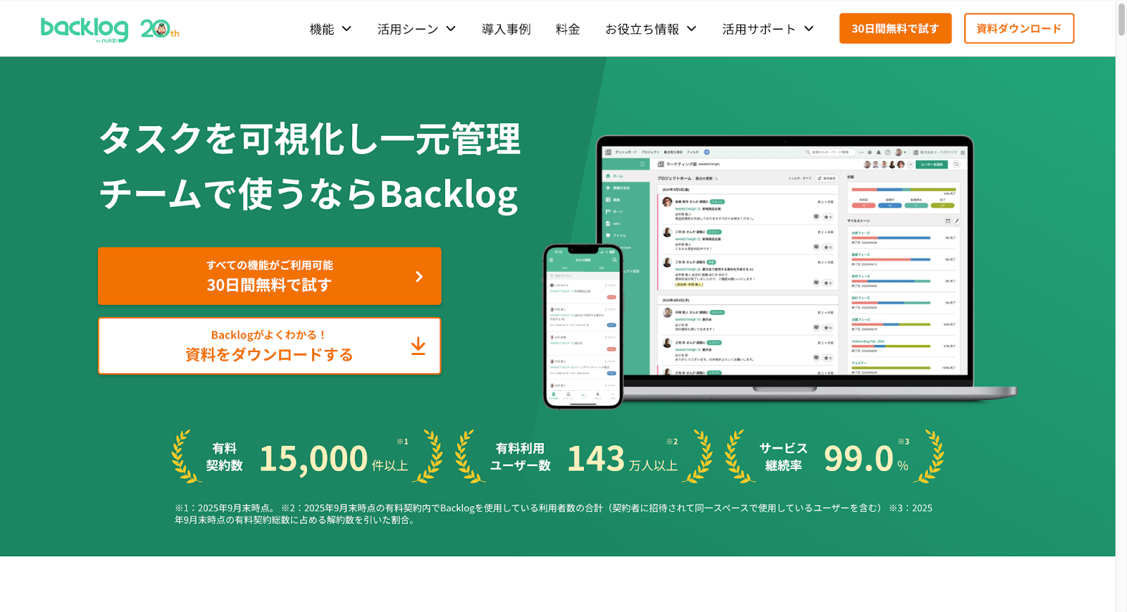 Backlog,プロジェクト管理,国産ツール