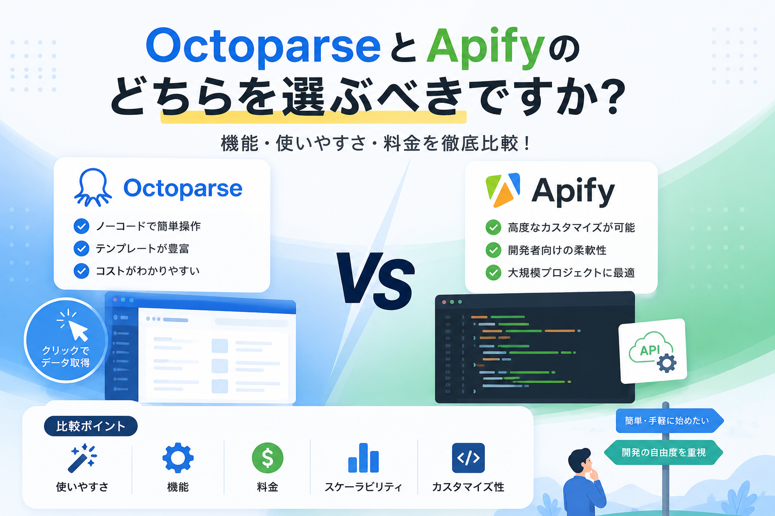 OctoparseとApifyのどちらを選ぶべき