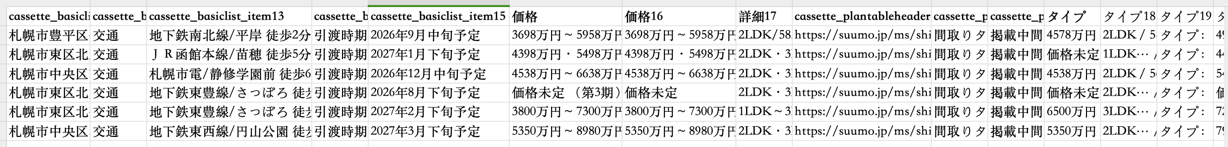 物件情報を収集2